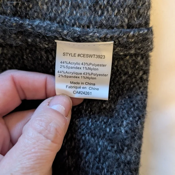 C'est Moi Cozy gray open front cardigan - Picture 5 of 5